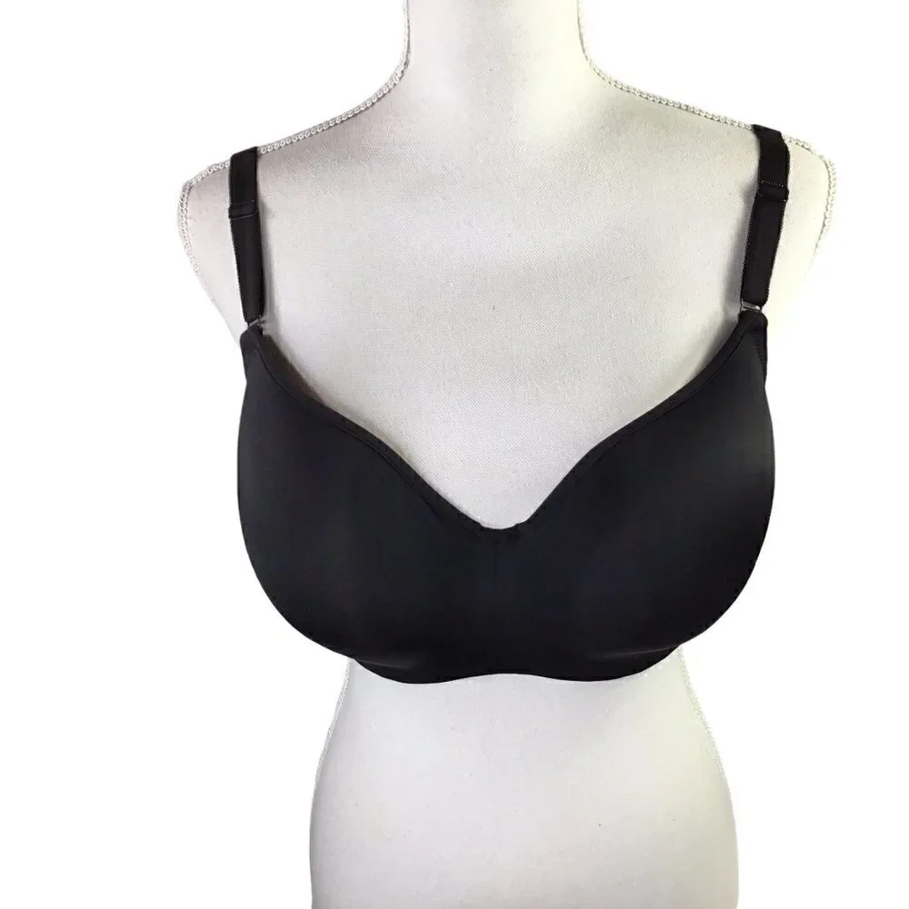 Torrid Curve Bra Full Coverage Balconette Plus Size 46B Black Underwire Curves